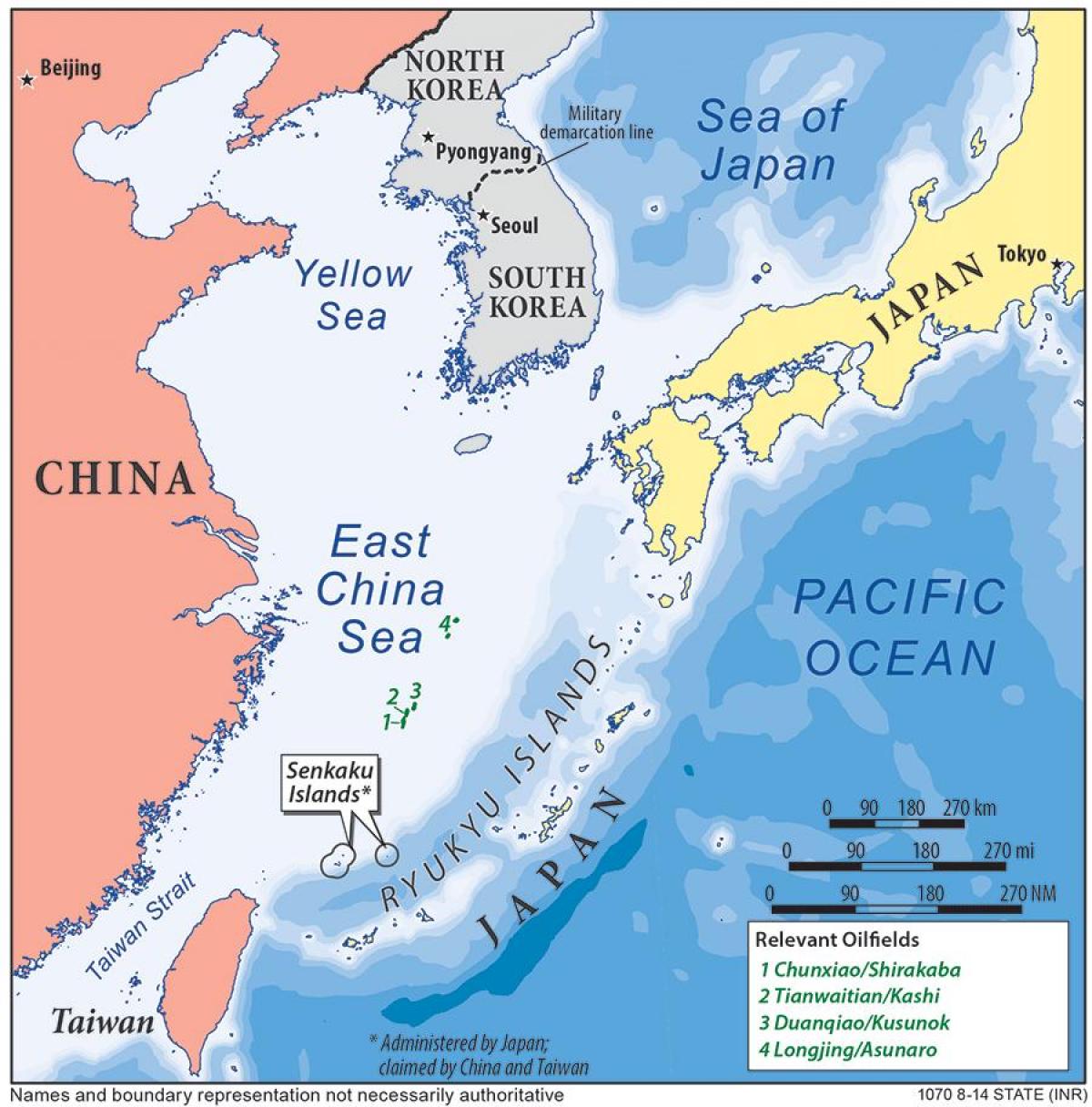 نقشه از شرق دریای چین