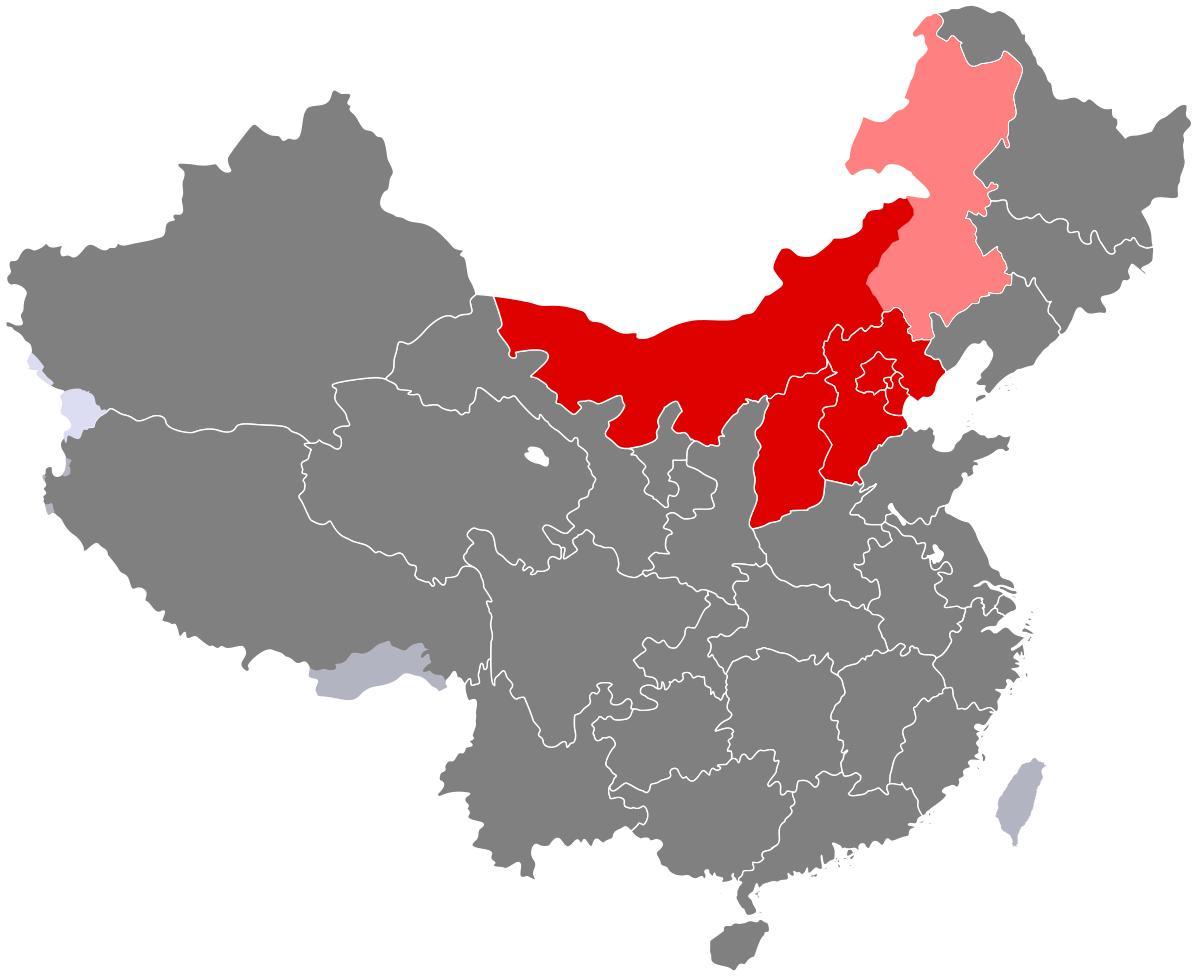 نقشه از شمال چین