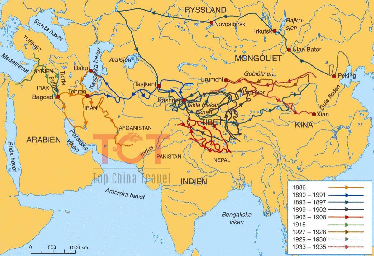 نقشه جاده ابریشم در چین باستان