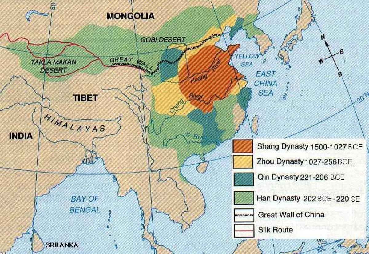 چین باستان جغرافیا نقشه