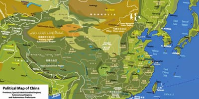 جغرافیای فیزیکی نقشه چین