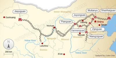 دیوار بزرگ چین در نقشه